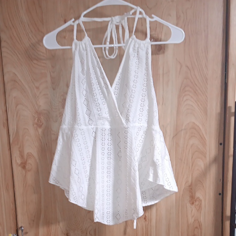 Elegant White Lace Halter Top
